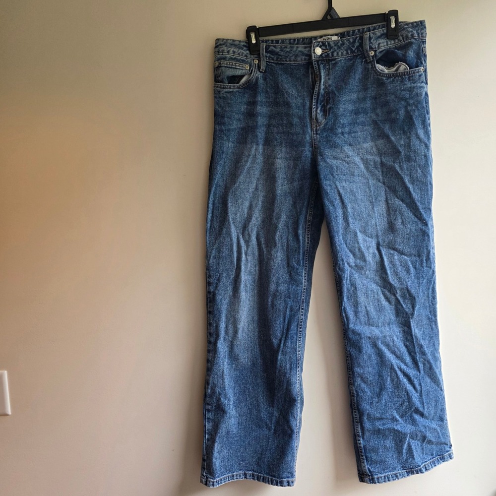 Refuge Denim Skater Low Rise Wide Leg Jeans Medium Wash Blue Vintage 90s Y2K 13